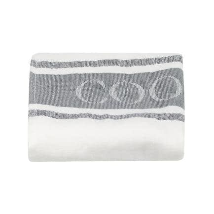 Фото -Рушник махрово-тканий "Сірі смуги" (білий) 50х70см 153943