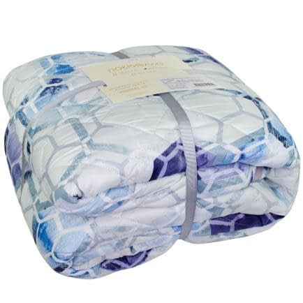 Фото -Покривало стьобане 210х240см (світло-сіре) 154501