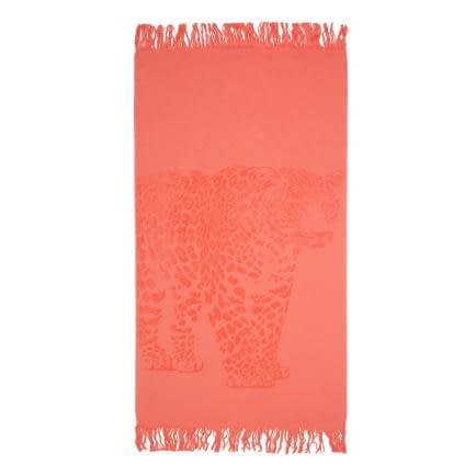 Фото -Рушник махрово-тканий пляжний "Ягуар" (кораловий) 90х160см 163173