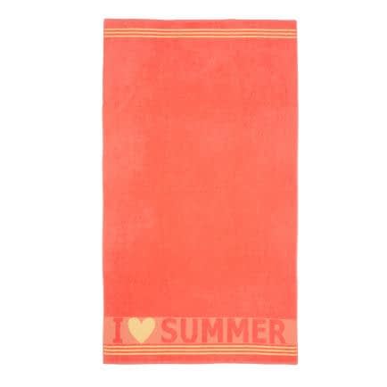 Фото -Рушник махровий пляжний "I love summer" (кораловий) 90х160см 163172