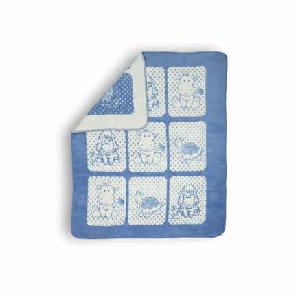 Фото -Плед Merinos "Зоопарк" з іграшкою (блакитний) 100х120см 142602