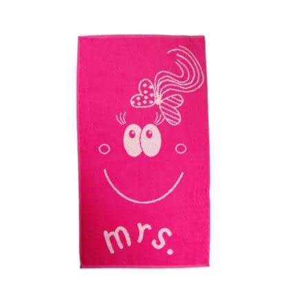 Фото -Полотенце махровое Home Line "Smile mrs" (розовое), 50х90см 111666