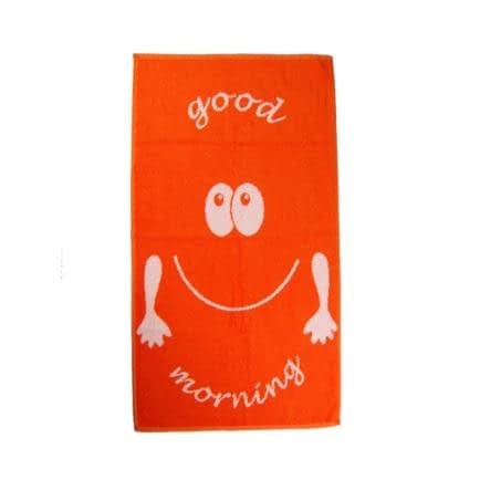 Фото -Полотенце махровое Home Line "Smile good morning" (оранжевое), 70х140см 112137