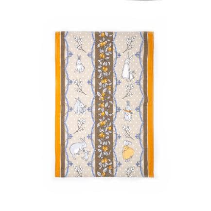 Фото -Рушник вафельний Home Line "Пасхальні зайці" (сірий) 45х60см 98421