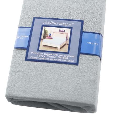 Фото -Простирадло махрове на резинці (сіре) 140х200см 105094