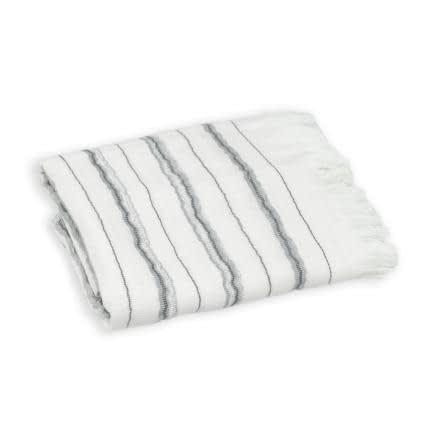 Фото -Рушник махровий "Сірі смужки" (білий) 50х70см 153829