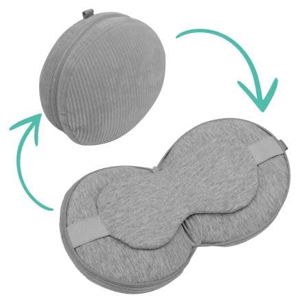 Фото -Подушка дорожня косметичка з маскою для очей Home Line "Сірий вельвет" 151352