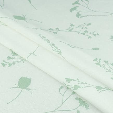 Фото -Бязь набивна "Волошки" світло-зелені на білому 150см (120г/м2) 157582